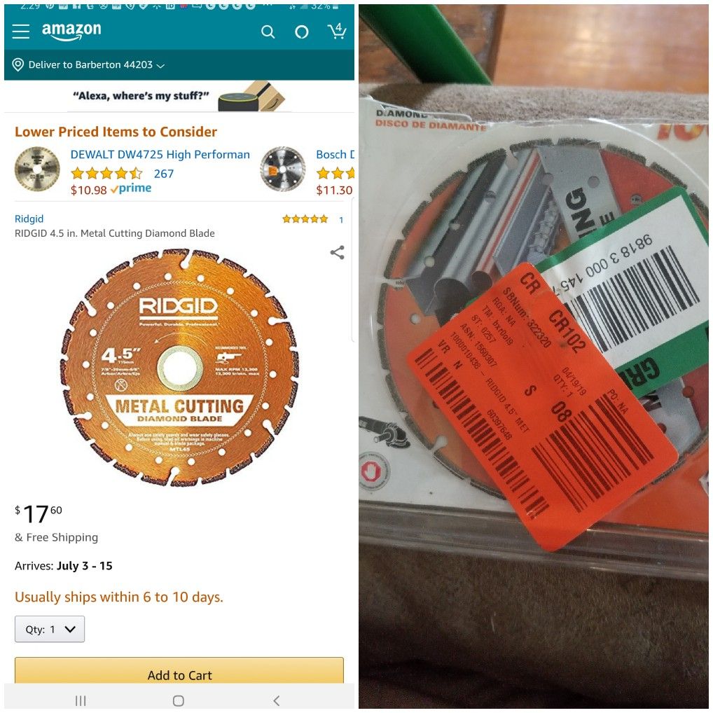RIDGID 4.5 in. Metal Cutting Diamond Blade