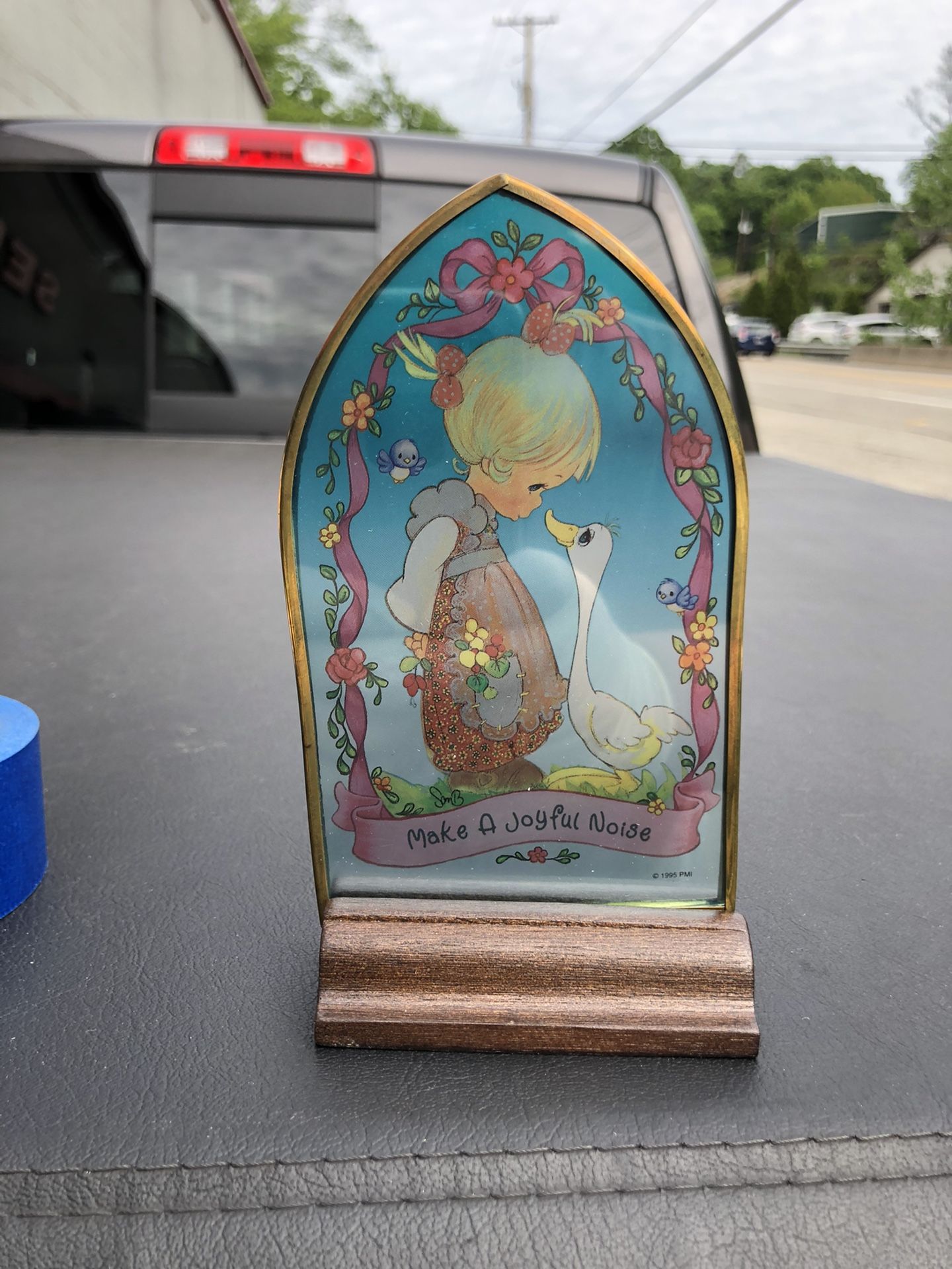 Precious Moments Girl with Goose , vintage Enesco