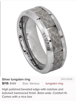 Silver tungsten ring