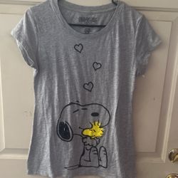 Peanuts Snoopy Light Gray Juniors Tee Size L 11-13 New