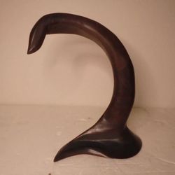 Charles Taube 11" Wooden Statue Art Hardwood Gallery Sculpture "Blackie" Signed