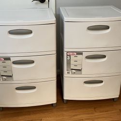 Sterilite White 3 Drawer Storage Unit with Legs