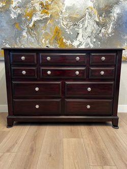 64” Wide 44-77” Tall Espresso Brown 9 Drawer Dresser w/ Mirror- Optional Tall Boy & Nightstand