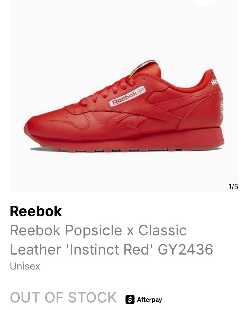 Reebok Pop sickle Leather Reds