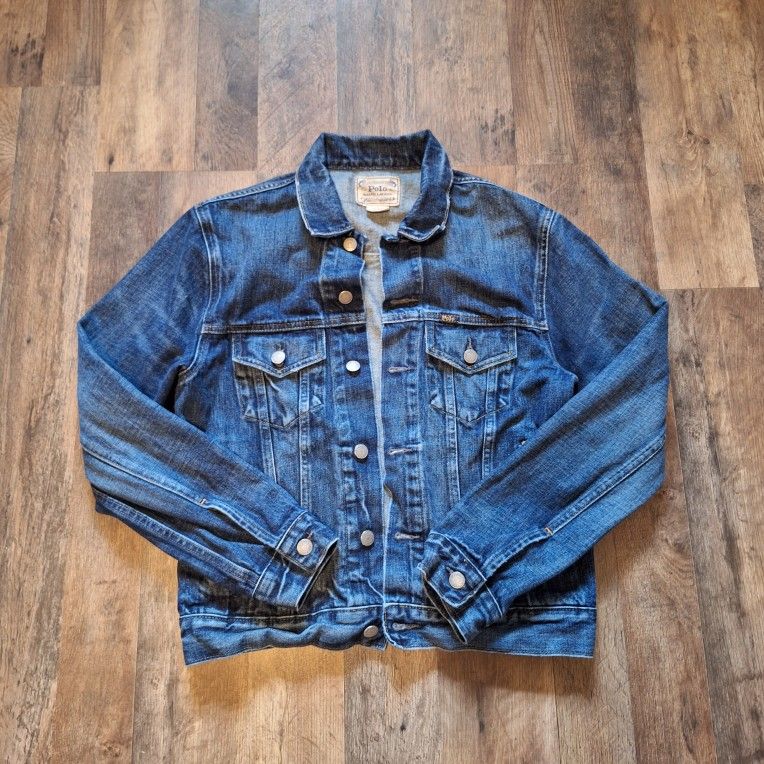 Vintage Ralph Lauren Mens Faded Denim Jacket Trucker