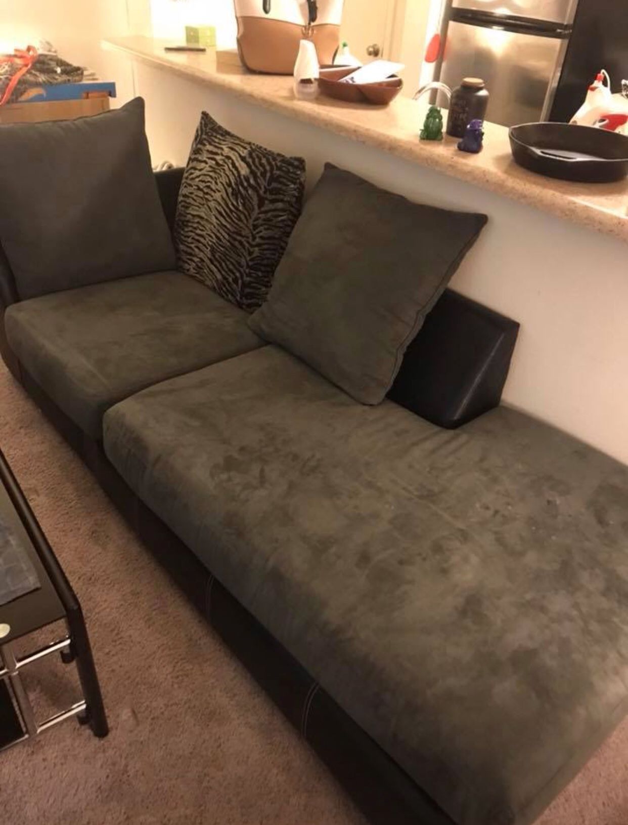 Sectional couch Grey Black