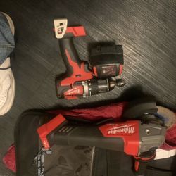 Grinder Battery And a brushless drill driver