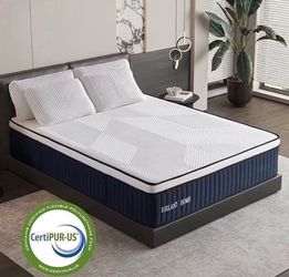 Full Mattress, 14Inch Medium Plush Euro Top Memory Foam Hybrid Mattress, Edge Support & Pressure Relief Individual Pocket Springs Full Size Mattresses