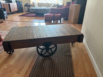 Rustic Industrial Cart Coffee Table