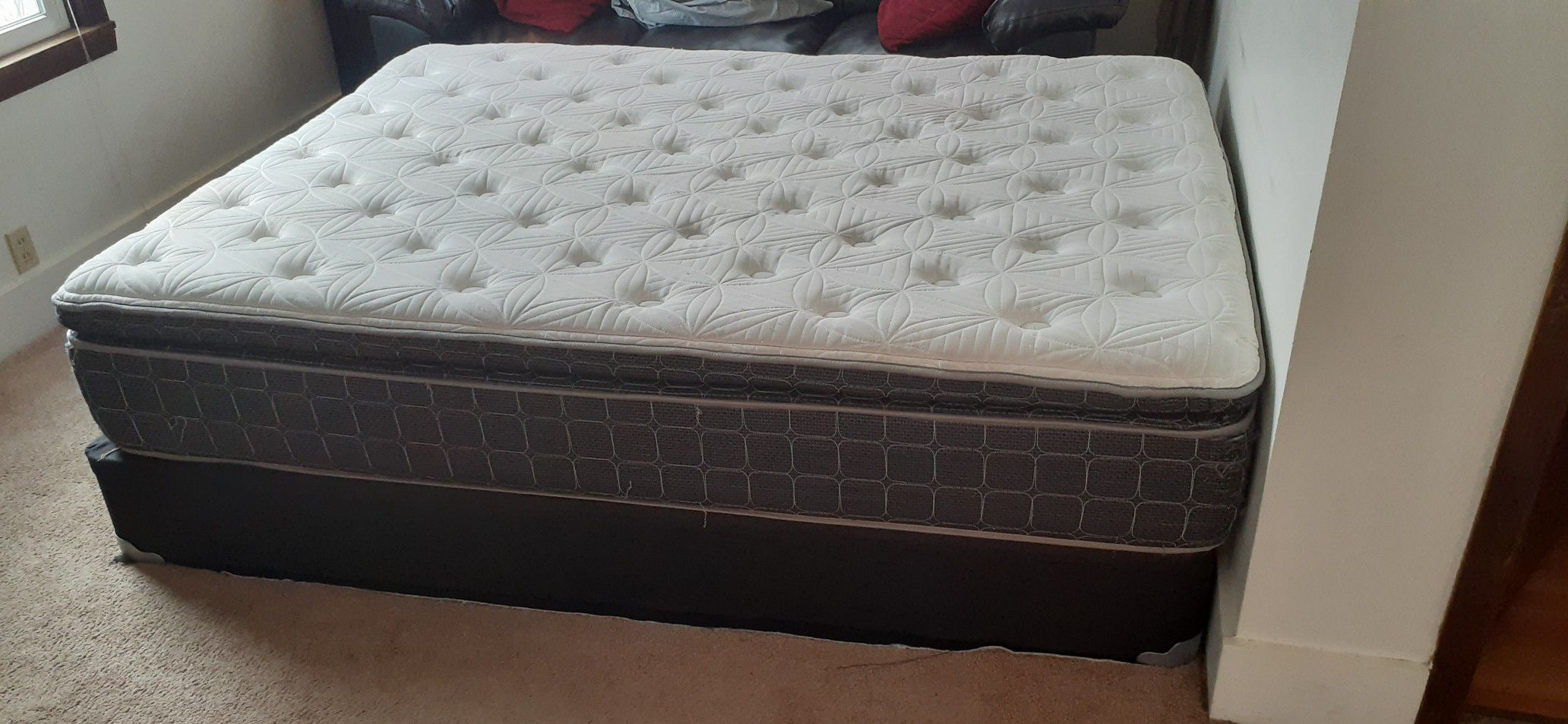 Hampton queen pillow top mattress and frame