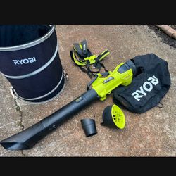 Ryobi 40-Volt HP Brushless 100 MPH 600 CFM Cordless Leaf Blower/Mulcher/Vacuum with Lawn and Leaf Bag (Tool Only)