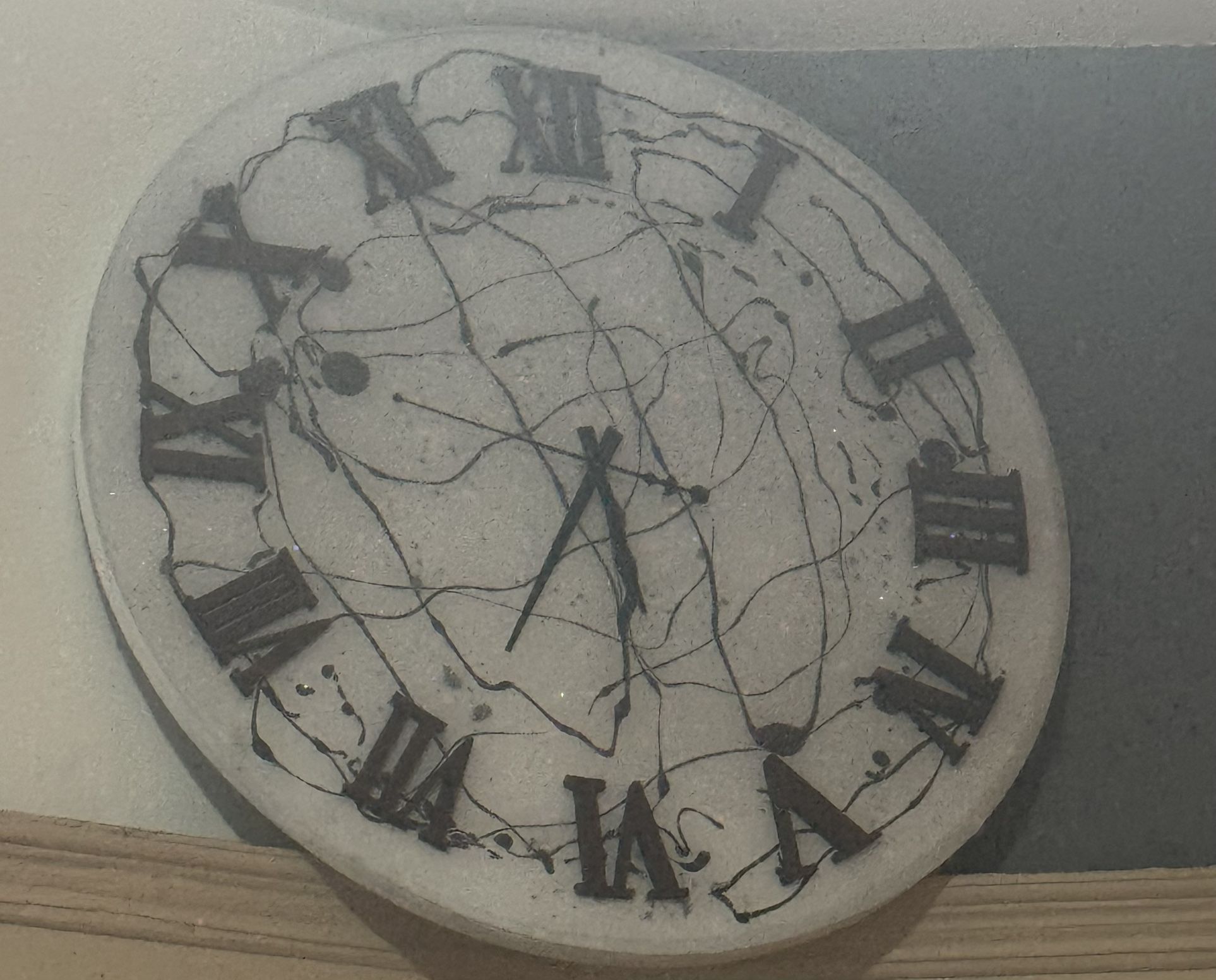 *Epoxy Resin Wall Clock – Modern Swirl Design with Gold Numbers*