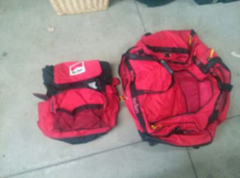 Large carry on bag and backpack