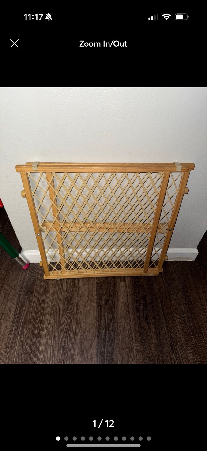 Evenflo Position & Lock Adjustable Wood Baby Gate