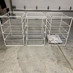 Wire 4 drawer cabinets and brackets