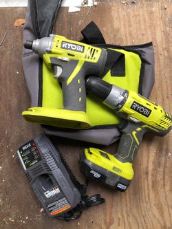 Impact drill and charger and bag