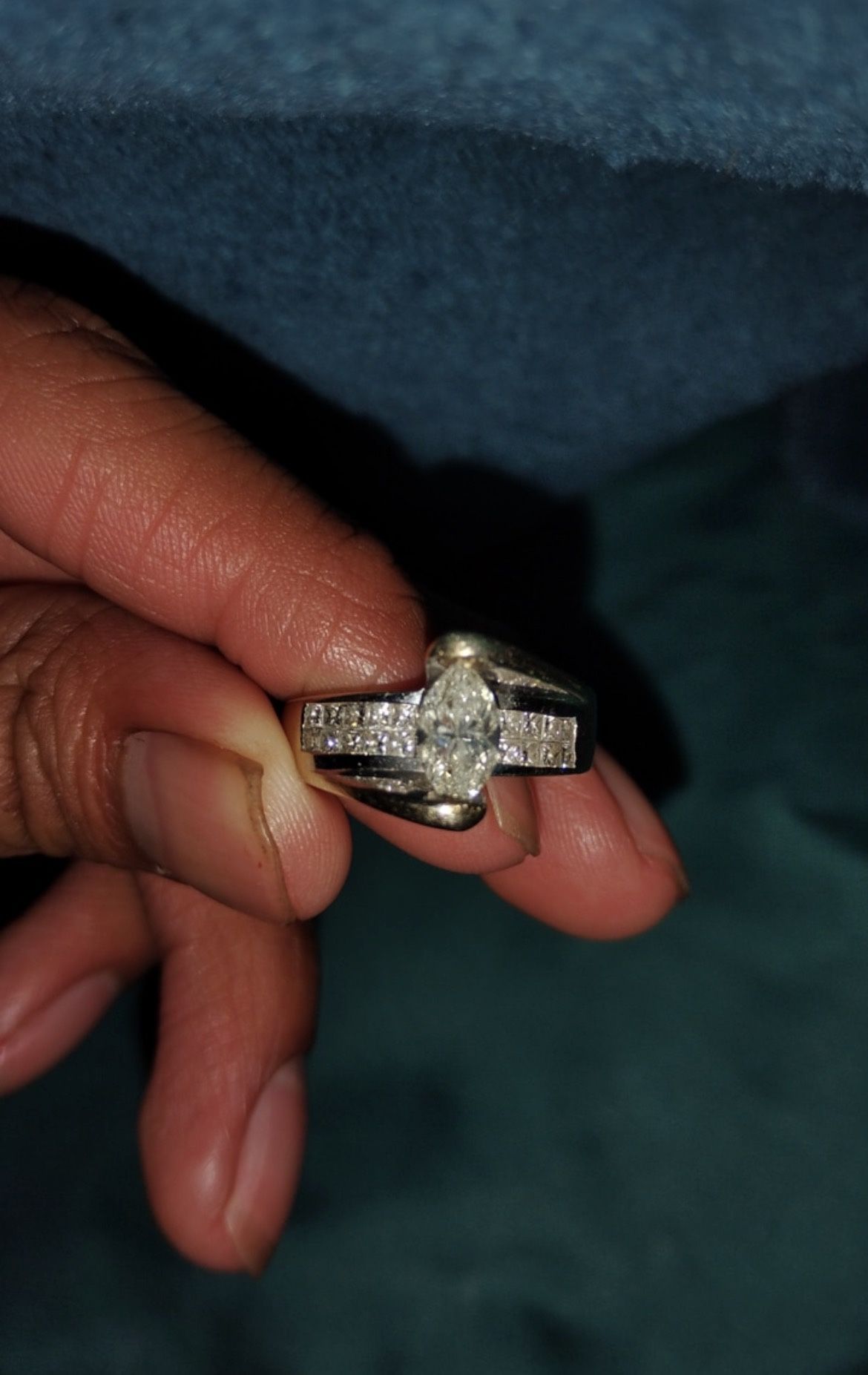 marquise-cut engagement ring.