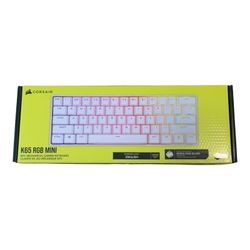 CORSAIR - K65 RGB Mini Wired 60% Mechanical Gaming Keyboard. White, New