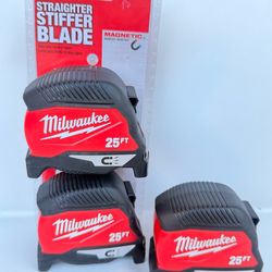 Milwaukee, 25’ Magnetic Measuring Tape $10 Each $10 Each