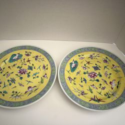 Antique Chinese Porcelain Plates Famille Rose 