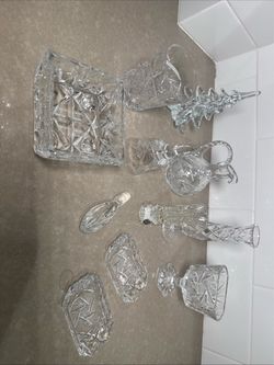 Cut Crystal Glassware Collection Mixed Lot