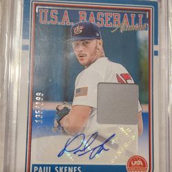 USA BASEBALL STARS AND STRIPES PAUL SKENES AUTO