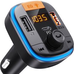 Bluetooth FM Transmitter for Car - Bluetooth 5.0 Adapter PD20W+QC3.0 Cigarette Lighter Radio Receiver Music Player Car Charger Supports Hands-