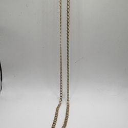 14KT Gold curb chain and Jesus cross pendant
