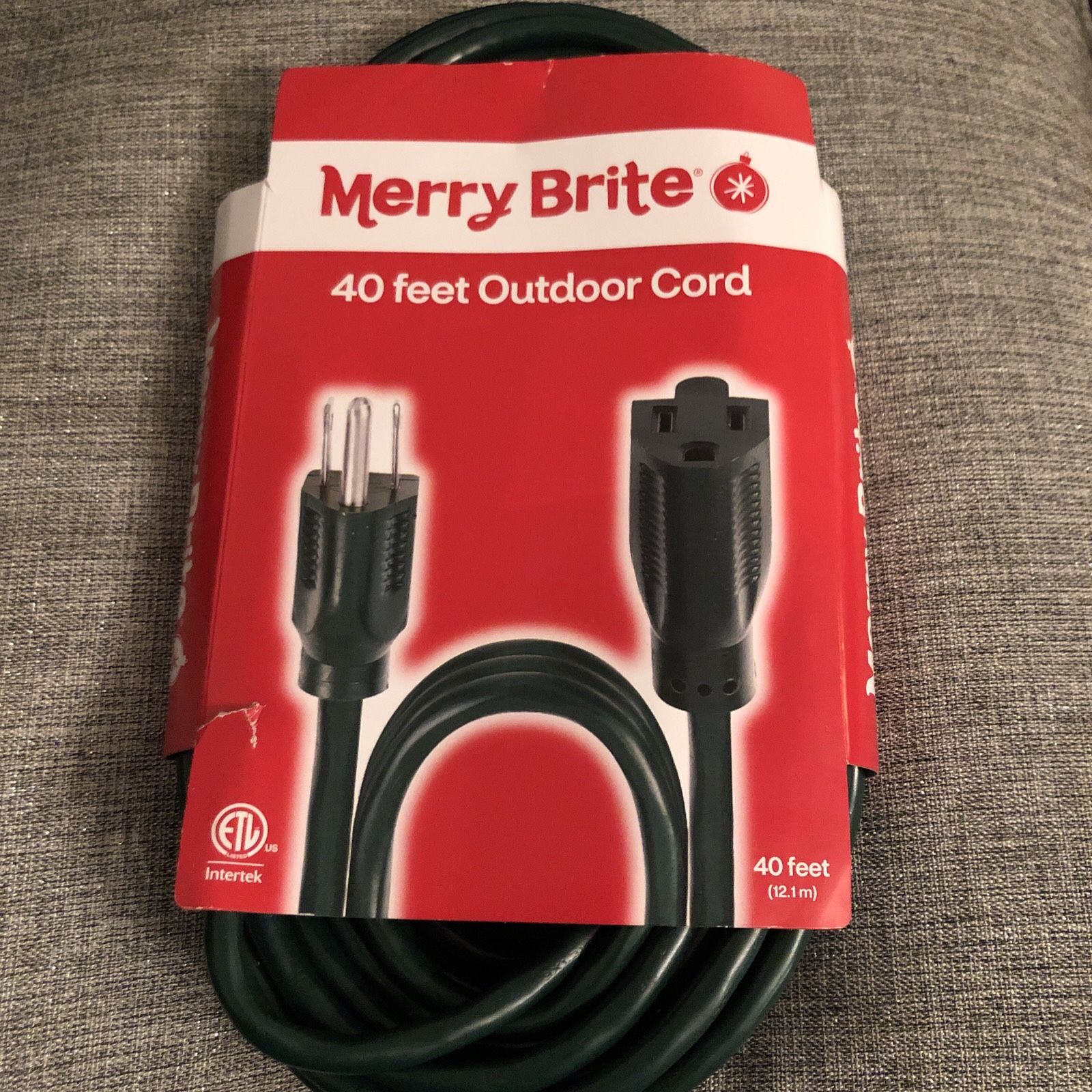40 ft. CVS MERRY BRIGHT 40 FOOT OUTDOOR CORD GREEN FOR CHRISTMAS DECORATIONS