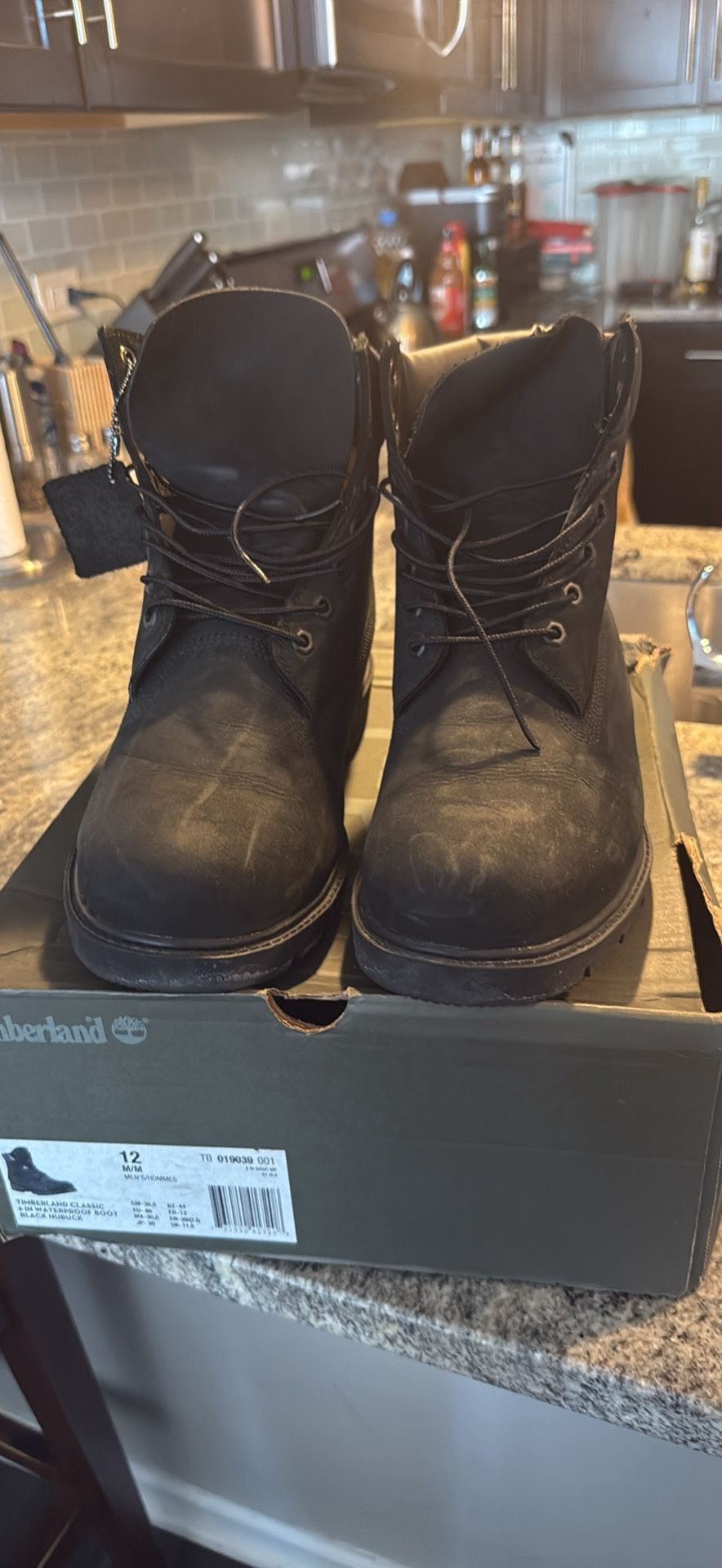 Men’s black Timberland Boots Size 12