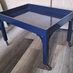 Vintage Cart Coffee Table With Wheels 