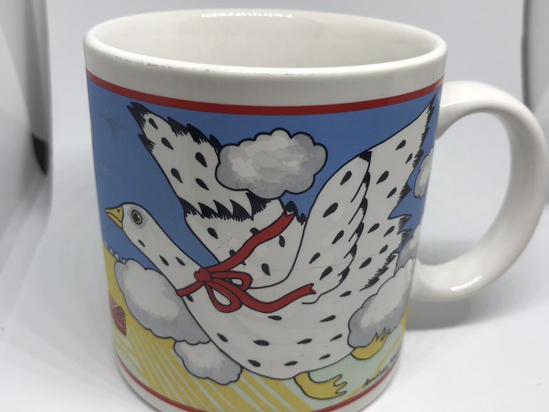 Andrea West Sigma Tastesetter Ceramic Coffee Tea Cup Collection Goose flying Over Farm