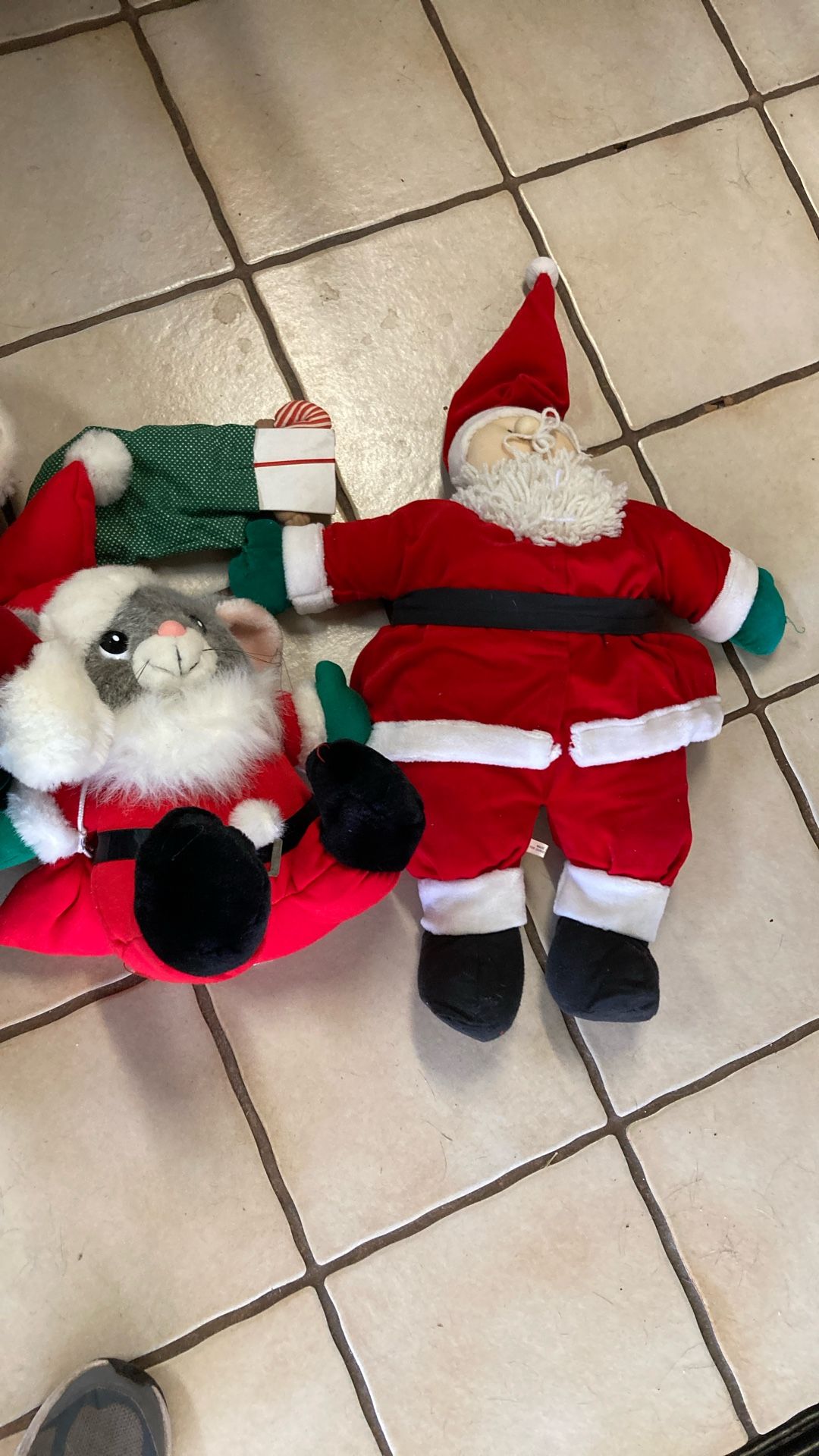 Three Christmas stuffed toys