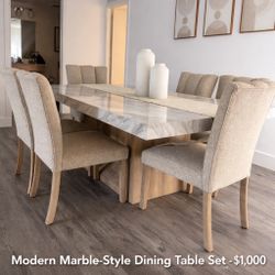 Modern Dining Table Set (6 Chairs) – Excellent Condition