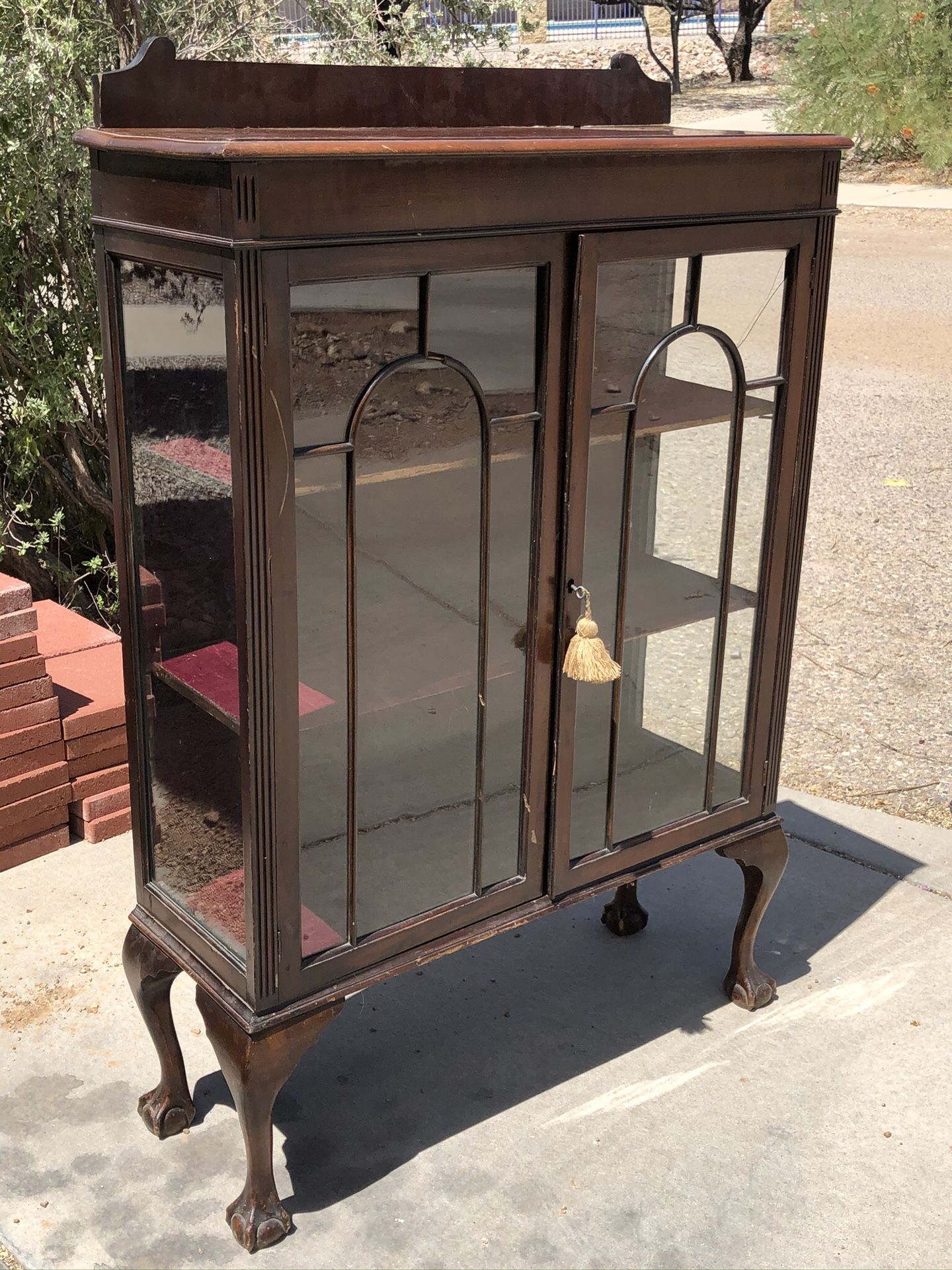 Antique China Cabinet Hutch from England Victorian Edwardian Colonial