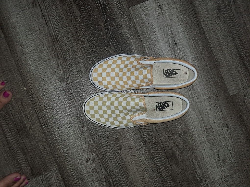 Yellow And White Vans Size 9.5 Men