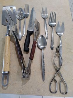 Serving Utensils:Stainless steel/Deep silver, Holmes&Edwards, Coventry, Rogers, Bard (Japan),Gustav (Sweden), $15 each or all 10 for $120