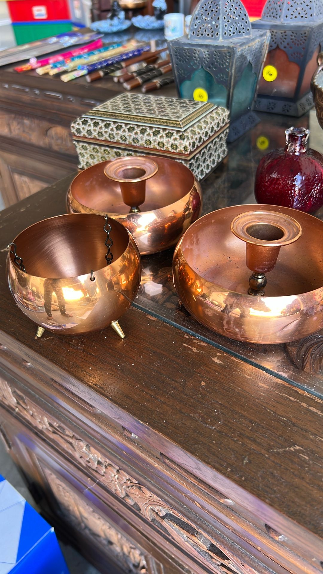 Pure Copper Candle And Incense Holder