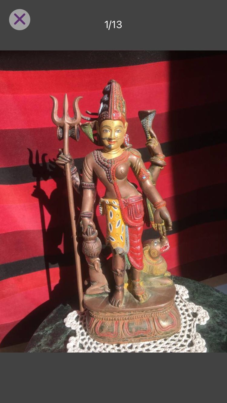 Ardhanarishvara - bronze - Shiva Parvati - Shiva Shakti statue / murti