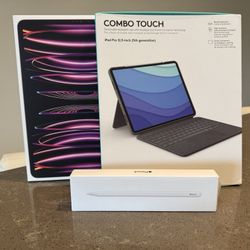 Apple iPad Pro 12.9" (6th Gen) - Space Gray - WiFi + Cellular - 512GB With Logitech Combo Touch 