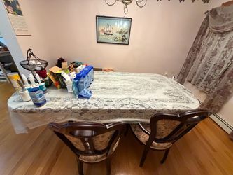 Solid wood table with 6 chairs