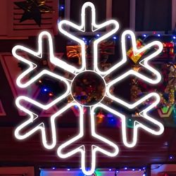 20 Inch Large Outdoor Snowflakes 2pk  Decorations Light, 480 LED 