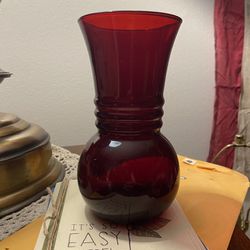 Vintage Anchor Hocking Royal Ruby Red Glass Vase