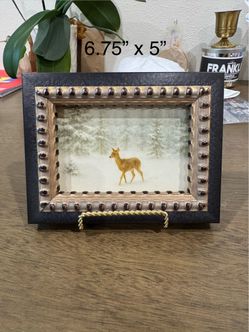 Winter deer Christmas holiday canvas art print