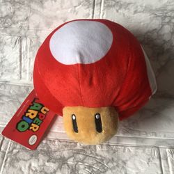 🍄 NWT Super Mario Plush Nintendo Red Mushroom 6” Plush New Great Super GIFT