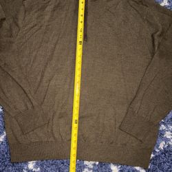 Orvis Sweater Men's M Brown Merino Wool 1/4 Zip Mock Neck Pullover  NWT XL