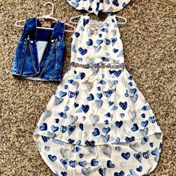 Girl Dress Front Raised ( Fits 4 Year) 