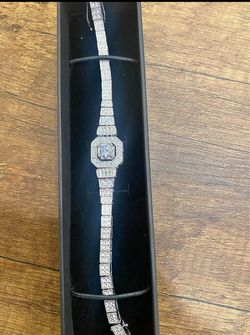 Mossinite & Sterling Silver bracelet GRA Certified