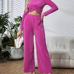 Solid Crop Tee & Wide Leg Pants *NEW*