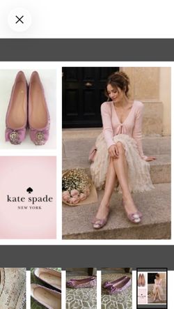 Kate Spade New York Fontana Too Glitter Grosgrain Ribbon Ballet Flats (7.5)